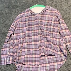 Madewell pink and purple button down